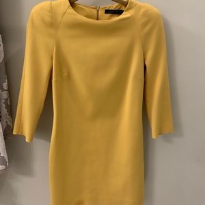 Chic Yellow Quarter Length Sleeve Dress